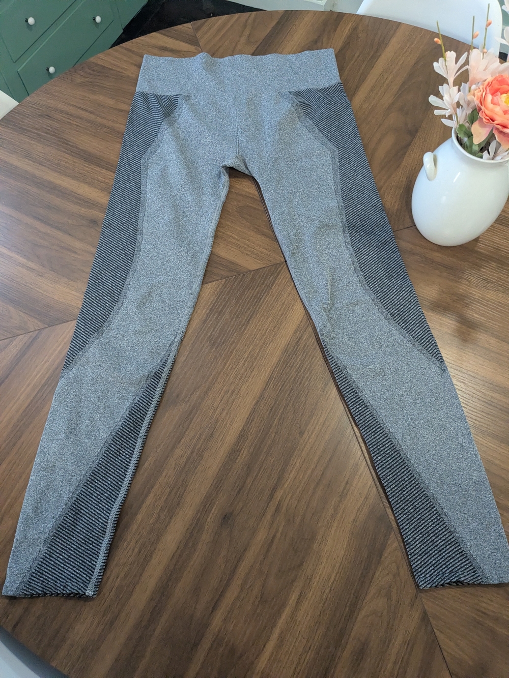 Ryka Gray Active Leggings with Black Contrast Panels